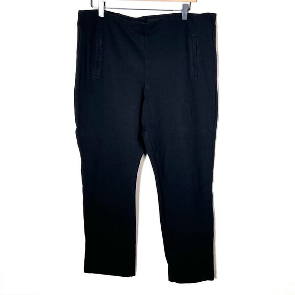 Chico's 2.5 black elastic waist casual straight leg pants size 14 B188 - Picture 1 of 4